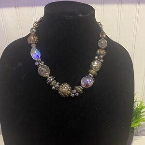 Chic Metallic Beaded Necklace